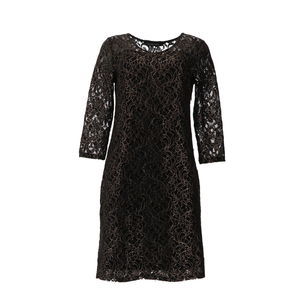 Colleen Lopez 3/4 Slv Metallic Lace Dress 720-307